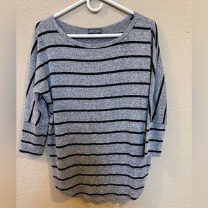 Market & Spruce Gray and Black Striped Top